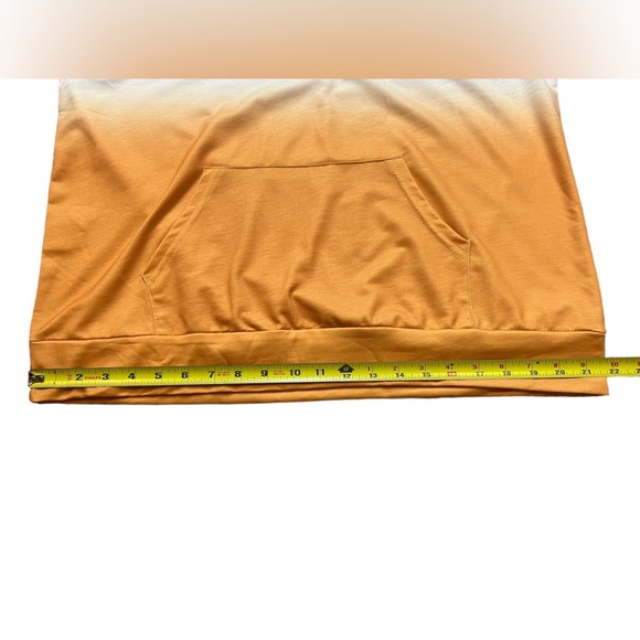 Hoodie XXL 1/4 Zip Grey White Orange Gradient Color Long Sleeve Poly Stretch - Picture 4 of 5